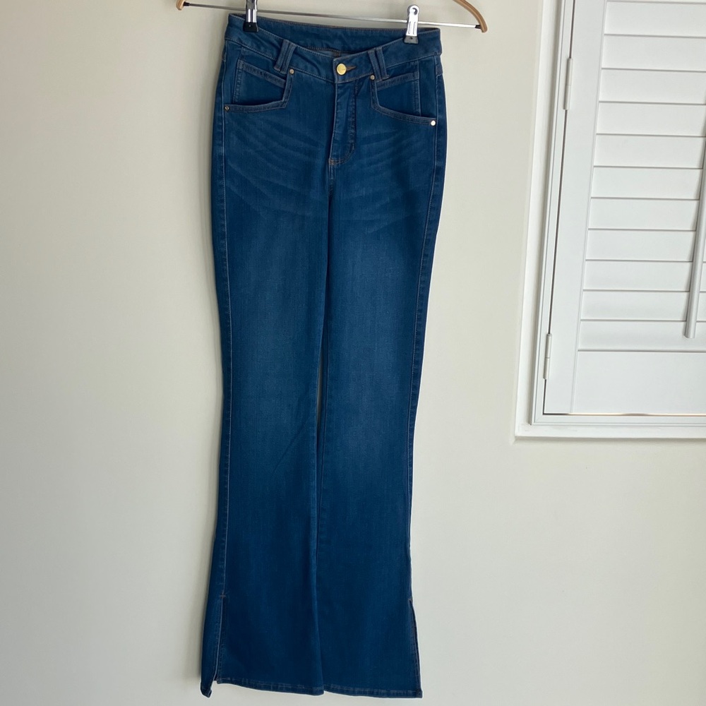 POPFLEX Superstretch Bootcut Long Flare Jeans Medium Wash Women’s Size XS